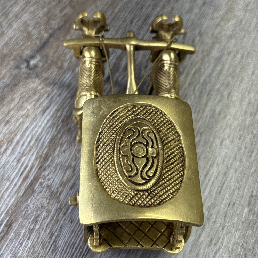 VTG Brass Bullock Cart Traditional India Craftsmanship Design~ 7" x 3.5" x 3.25" - Picture 9 of 16